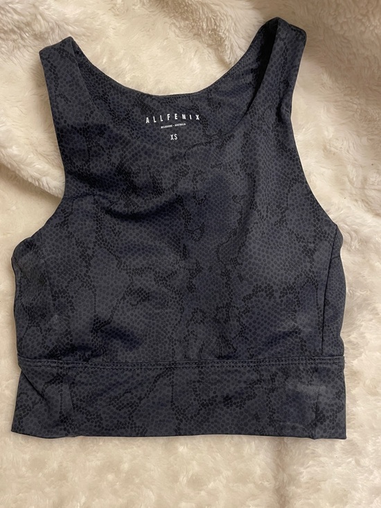 ALLFENIX Other - AllFenix Sports Bra XS Racerback Cut Out Back Blue Black Snake Skin Print Womens